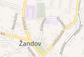 Kostelní v obci Žandov - mapa ulice