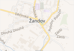 Náměstí v obci Žandov - mapa ulice