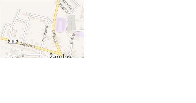 Revoluční v obci Žandov - mapa ulice