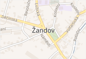 Žandov v obci Žandov - mapa části obce
