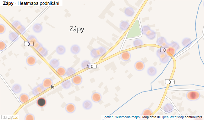 Mapa Zápy - Firmy v části obce.