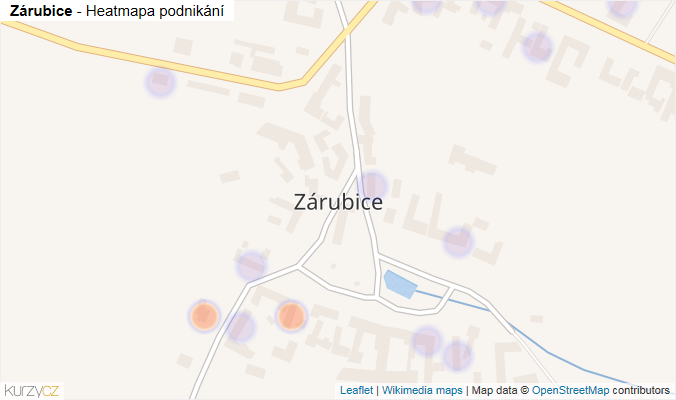 Mapa Zárubice - Firmy v části obce.