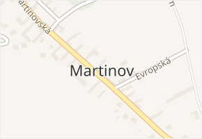 Martinov v obci Záryby - mapa části obce