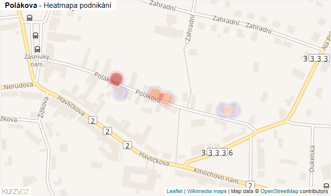 Mapa Polákova - Firmy v ulici.