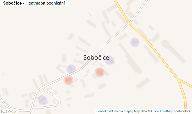Mapa Sobočice - Firmy v části obce.