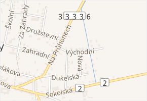 Východní v obci Zásmuky - mapa ulice