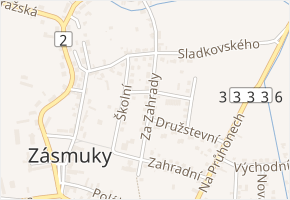 Za Zahrady v obci Zásmuky - mapa ulice