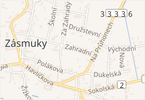Zahradní v obci Zásmuky - mapa ulice