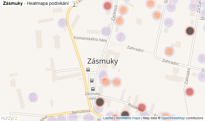 Mapa Zásmuky - Firmy v části obce.