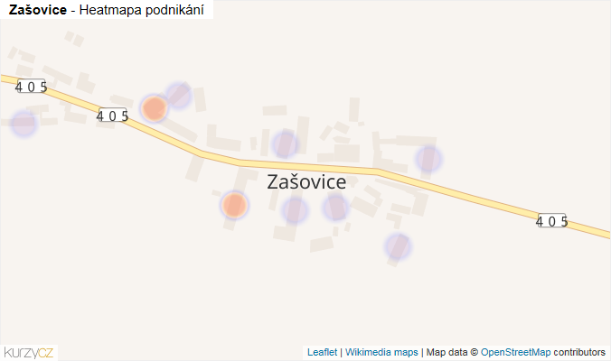 Mapa Zašovice - Firmy v části obce.