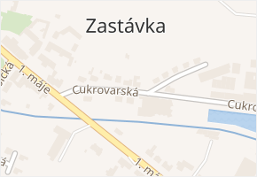 Cukrovarská v obci Zastávka - mapa ulice