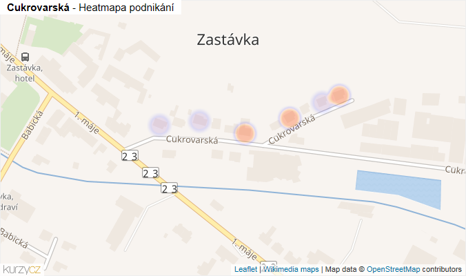 Mapa Cukrovarská - Firmy v ulici.