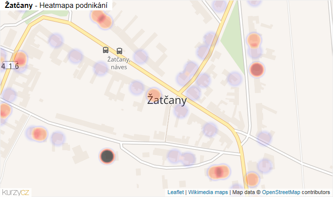 Mapa Žatčany - Firmy v části obce.