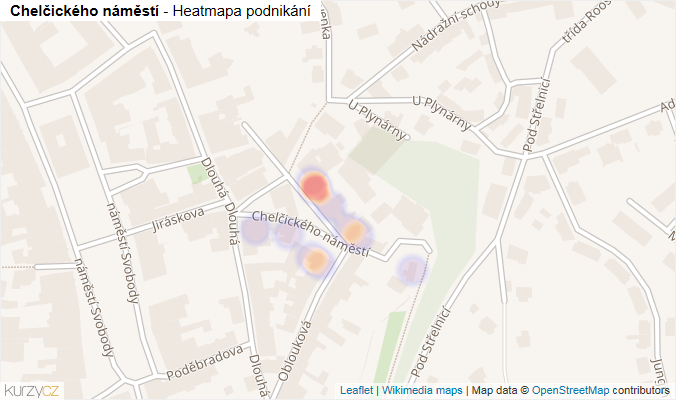 Mapa Chelčického náměstí - Firmy v ulici.