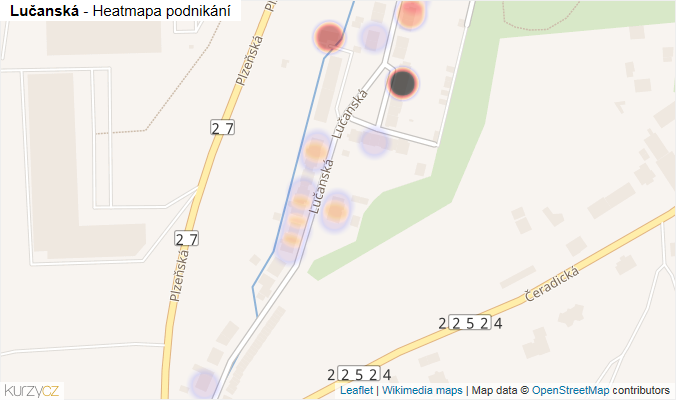 Mapa Lučanská - Firmy v ulici.