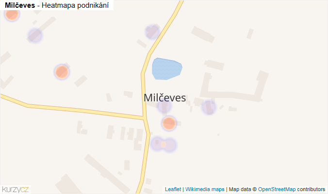 Mapa Milčeves - Firmy v části obce.