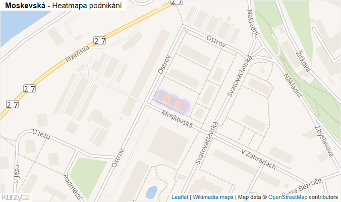 Mapa Moskevská - Firmy v ulici.