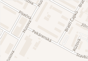 Pekárenská v obci Žatec - mapa ulice