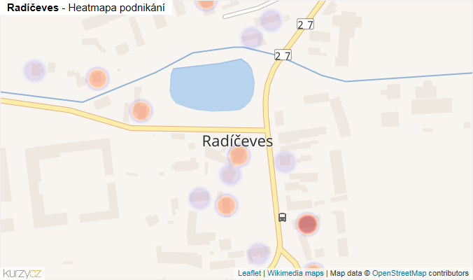 Mapa Radíčeves - Firmy v části obce.