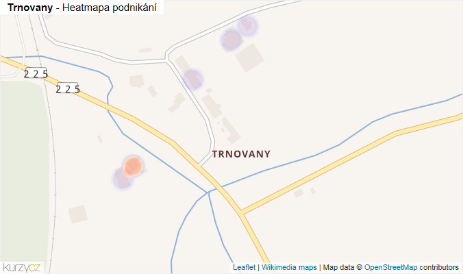 Mapa Trnovany - Firmy v části obce.