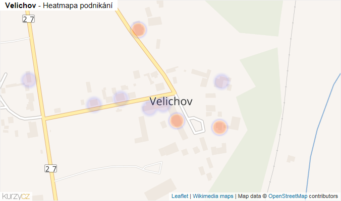 Mapa Velichov - Firmy v části obce.