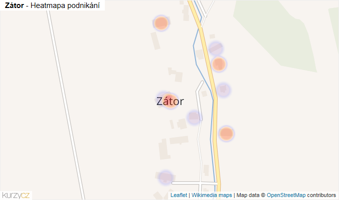 Mapa Zátor - Firmy v části obce.