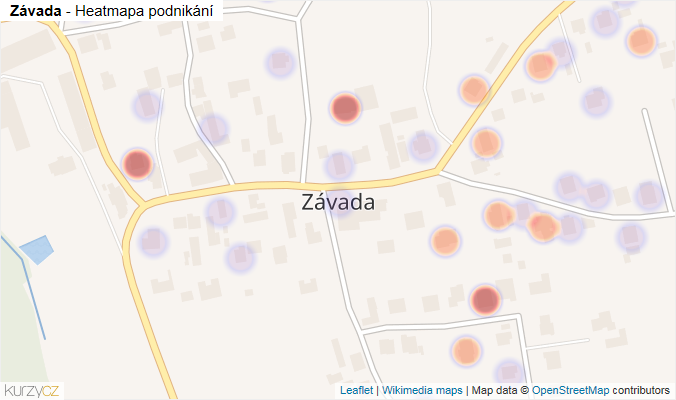 Mapa Závada - Firmy v části obce.