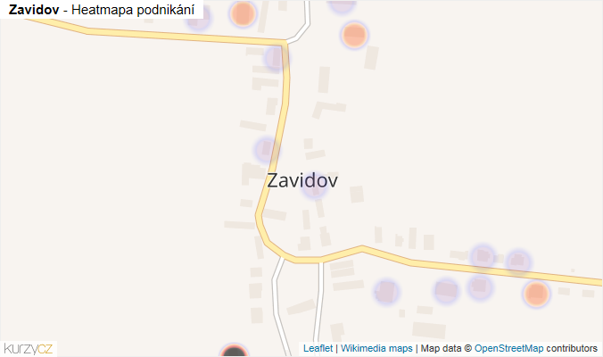 Mapa Zavidov - Firmy v části obce.