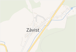 Závist v obci Závist - mapa části obce