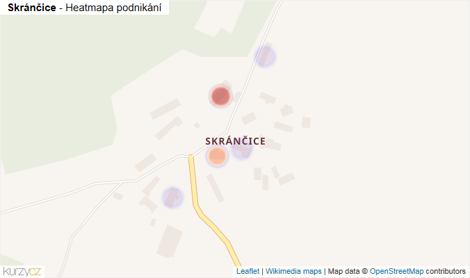 Mapa Skránčice - Firmy v části obce.