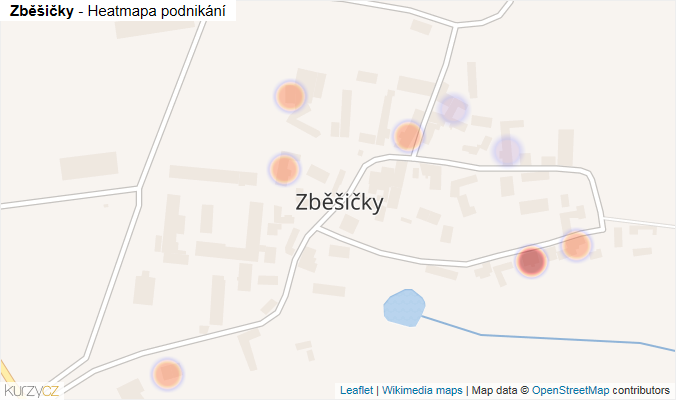 Mapa Zběšičky - Firmy v části obce.