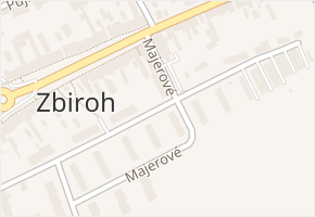 Československé armády v obci Zbiroh - mapa ulice