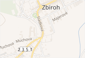 Sládkova v obci Zbiroh - mapa ulice