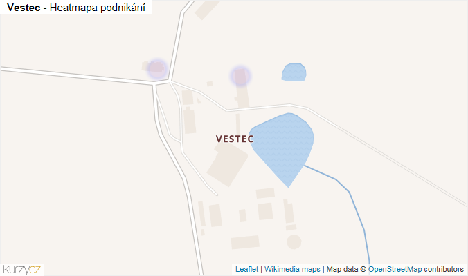 Mapa Vestec - Firmy v části obce.