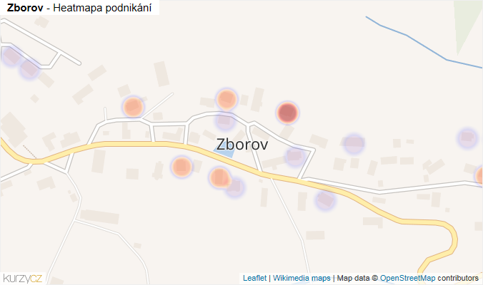Mapa Zborov - Firmy v části obce.