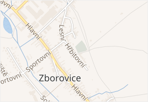 Hřbitovní v obci Zborovice - mapa ulice
