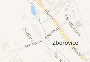 Sportovní v obci Zborovice - mapa ulice