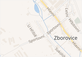 Za Mlýnem v obci Zborovice - mapa ulice