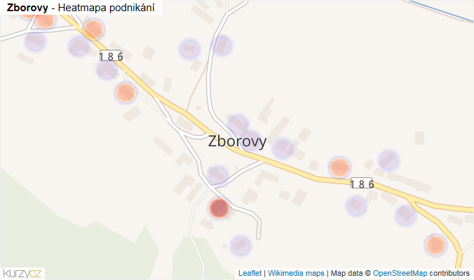 Mapa Zborovy - Firmy v části obce.
