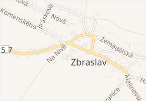 Komenského v obci Zbraslav - mapa ulice