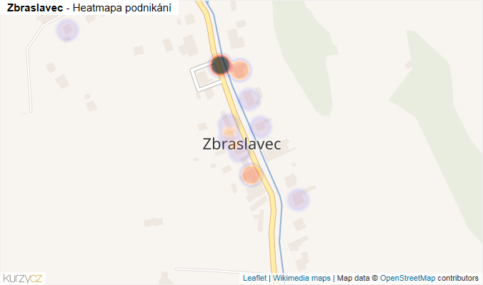 Mapa Zbraslavec - Firmy v části obce.