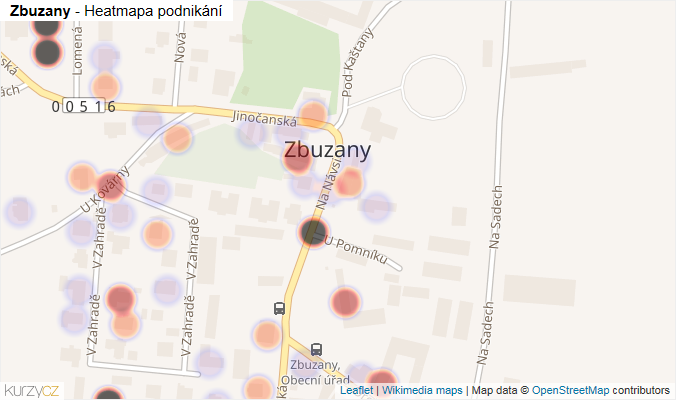 Mapa Zbuzany - Firmy v části obce.