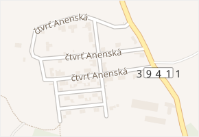 čtvrť Anenská v obci Zbýšov - mapa ulice