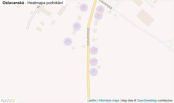 Mapa Oslavanská - Firmy v ulici.