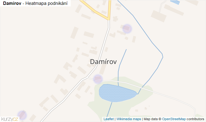 Mapa Damírov - Firmy v části obce.