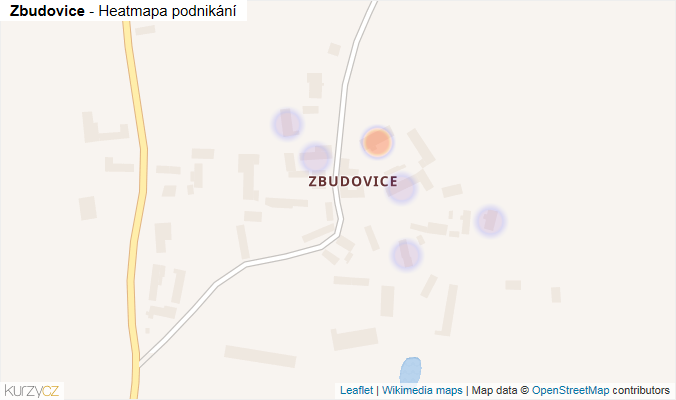 Mapa Zbudovice - Firmy v části obce.