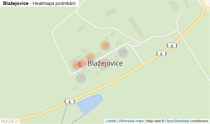 Mapa Blažejovice - Firmy v části obce.