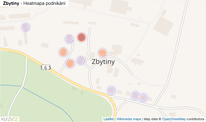 Mapa Zbytiny - Firmy v části obce.
