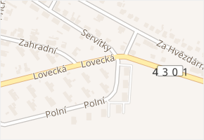 Lovecká v obci Ždánice - mapa ulice