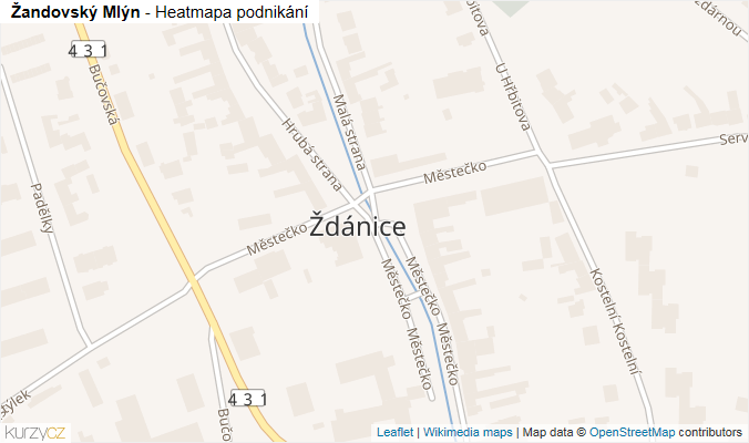 Mapa Žandovský Mlýn - Firmy v ulici.